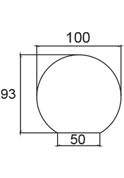 P14 Hearth plate. Glass/ Cut circle/100x 93 cm