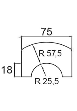 P20 Hearth plate. Glass/Half circle – Customized/75×57,5 cm