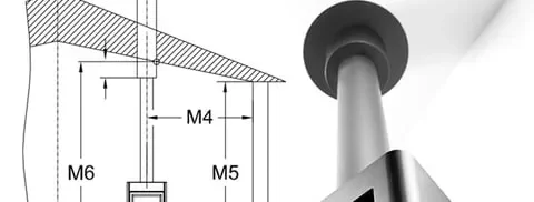 Chimney installation diagram and exterior metal flue pipe